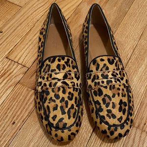 Brand New JCrew Factory Leopard Calf Hair Loafers in Size 8 1/2